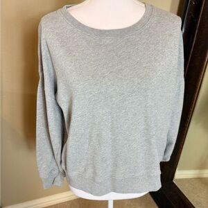 JCrew Gray Crewneck Sweatshirt with dropped and pleated shoulder size small